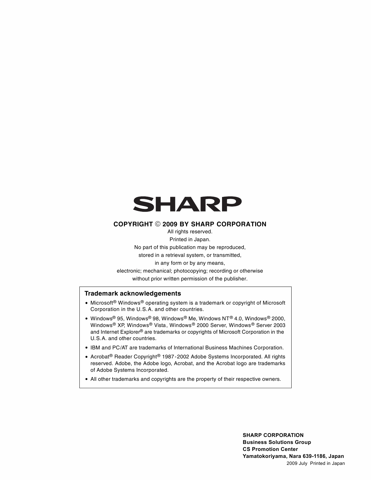 SHARP MX FX10 Service Manual-6
